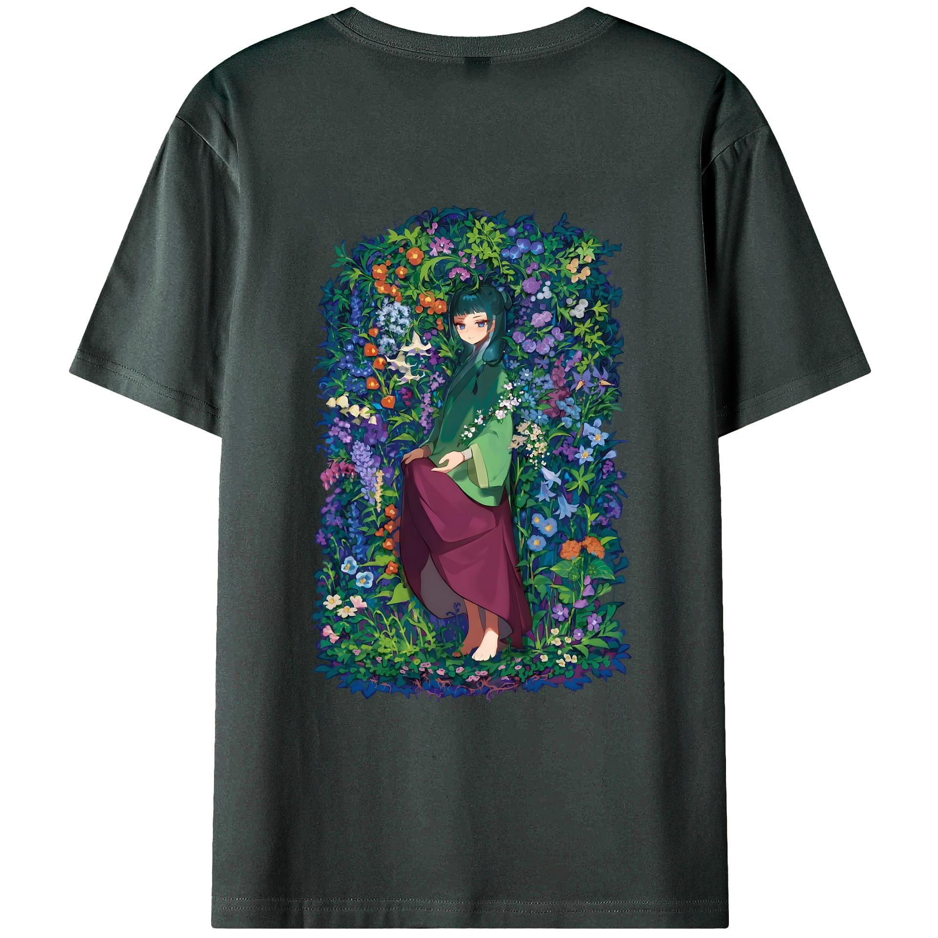 （画像用） 薬屋のひとりごと The Apothecary Diaries 綿100％ メンズ半袖Tシャツ（バックプリント） 通気性